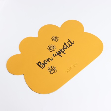 Formal “foot” rug for a bowl, 39 x 30 cm, yellow-2