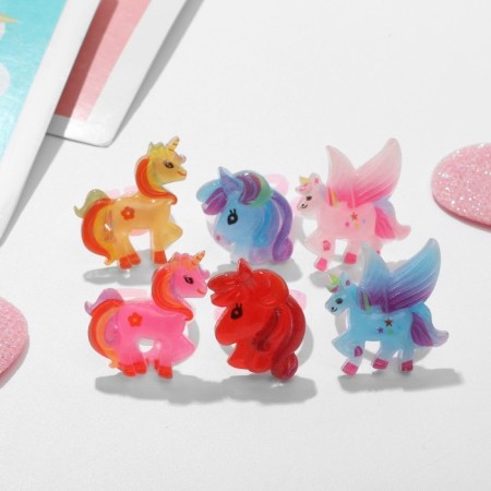 Children's ring "chosen" unicorns, shape mix, mix color, dimensionless