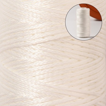 The threads are waxed, flat, 150d/16, 0.8 mm, 50 ± 2 m, white color-1