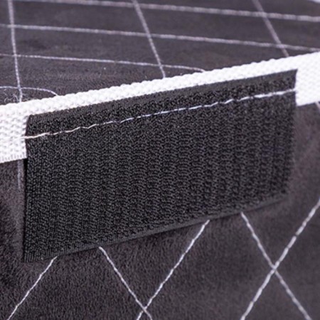Skyway Expensiv 49x30x30 cm Alcantara, black, black line, white, S06404007-1