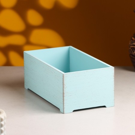 Kashpo wooden "Provence" 23x12.5x9 cm gray-blue-1