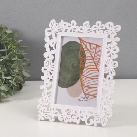 Photo frame plastic 10x15 cm "Butterflies" white 20.5x15.5 cm-1