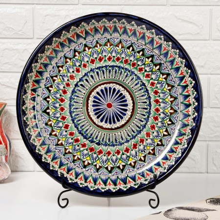 Largan Rishtan ceramics "Patterns", 36 cm, blue-1