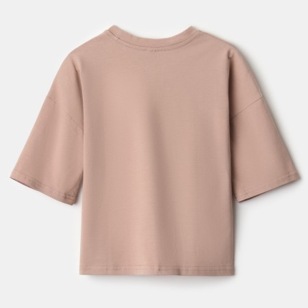 T -shirt Children's Minaku: Basic Line Kids beige color, height 104 cm-10