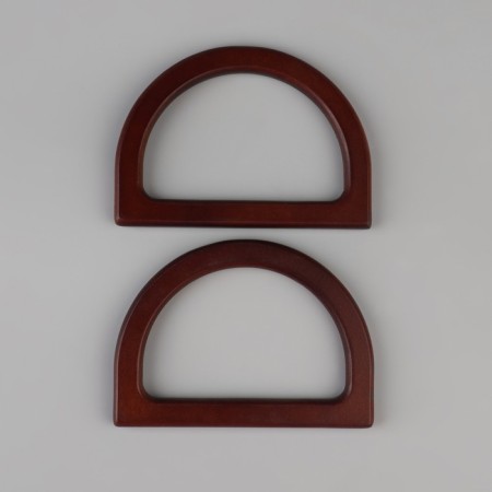 Handles for the bag wooden, 12 × 8.5 cm, 2 pcs, dark brown color-2