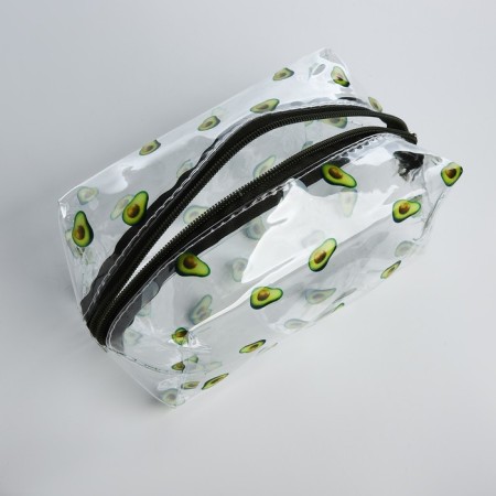 Lightning cosmetic bag, transparent/green color-2