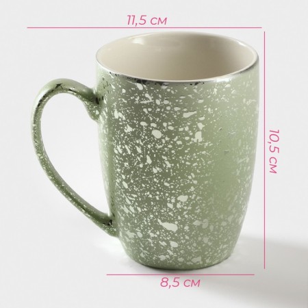 Mug ceramic shade "Shine", 350 ml, green color-1