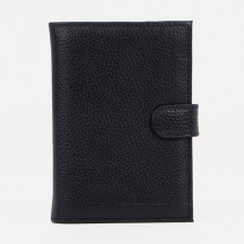 The cover on the button, for auto documents and passports, black color