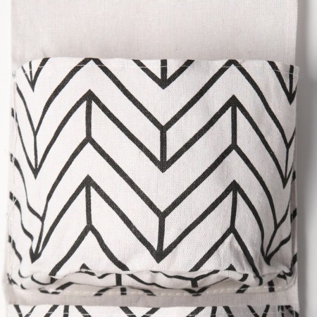 Pocket textile color white 3 compartments, 57x19 cm-3