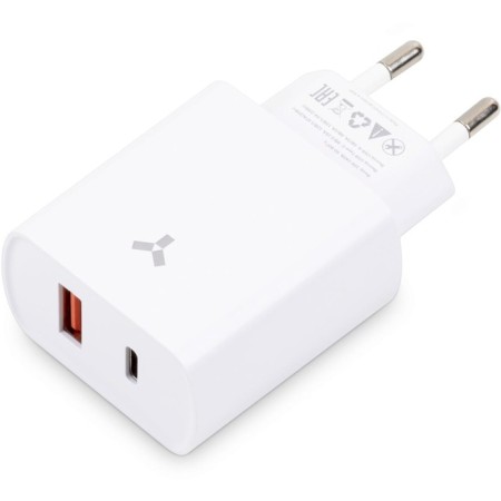 Network charger AcCESSTYLELE CRYSTAL 20WUT, USB, Type-C, 20W, fast charging, white-1