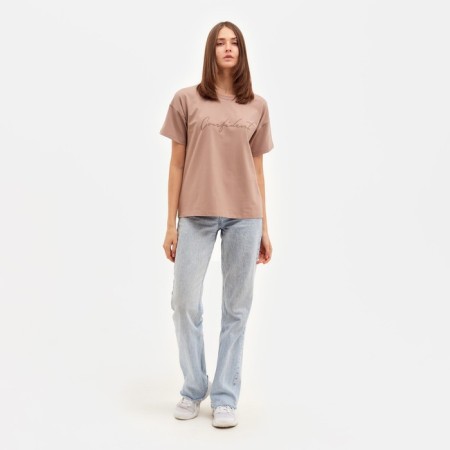 Women's T-shirt Minaku "Confident" Beige color, river 42-4