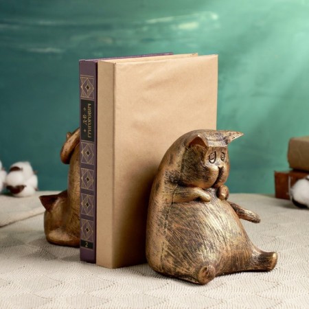 Holder-stand for the books "Two cats" set, bronze, 15cm-2