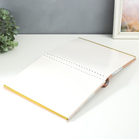 Photo album magnetic 20 sheets "Pale blue flowers" Kraft 29x24x2 cm-2