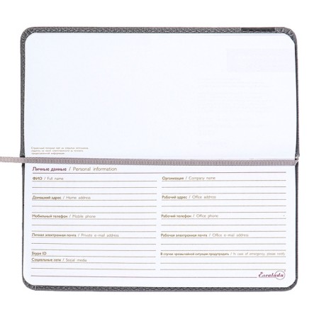 The weekly dated 2025, Escalada, 170 x 88mm, solid cover of artificial leather with foam rubber, 64 sheets, pancake embossing, block 70, gray-6