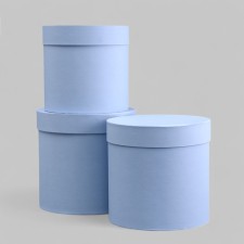 A set of hats 3 in 1 gray -blue, 21.5 x 22 - 18.5 x 19 cm