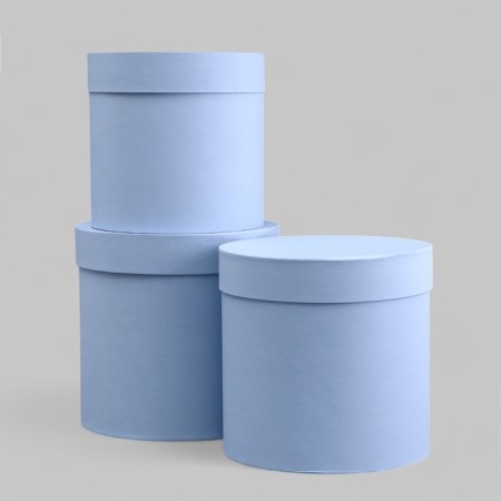 A set of hats 3 in 1 gray -blue, 21.5 x 22 - 18.5 x 19 cm