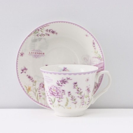 Tea service ceramic "Provence", 12 items: 6 cups 200 ml, 6 saucer d = 13.5 cm-2