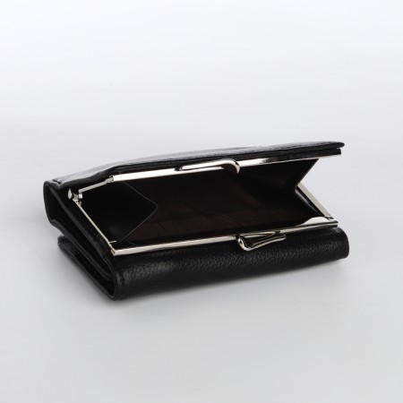Women's wallet on a magnet, black color-3