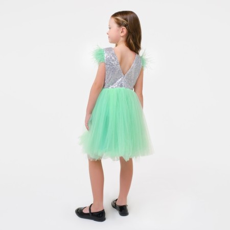 Dress children's elegant with sequins KAFTAN, p. 28 (86-92), green-3