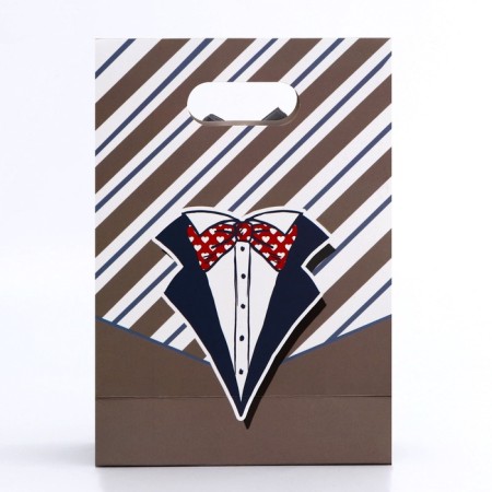 Gift box-package, packaging with a cut pen, "best man", 14 x 6 x 21 cm-1