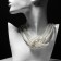 The necklace "Pearls", beads No. 6, milk color in silver, 38 cm