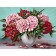 Diamond mosaic with a complete filling on the peonies subframe, 30 x 40 cm