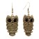 Earrings metal Art owl, black color in black gold