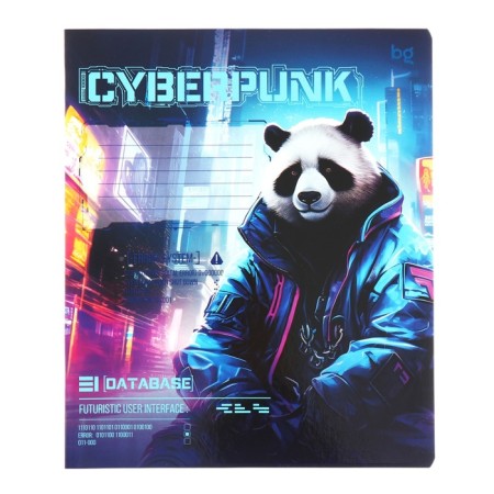 Notebook 12 sheets, in a cage, Cyberpunk, covered Cardboard Cover, UV-Lalam Taste, Mix-2