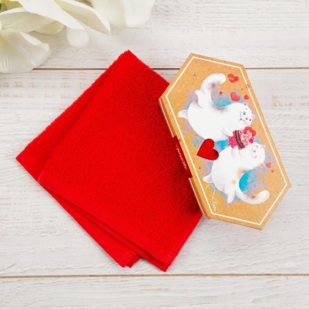 Terry towel "I love you" 30x30 cm, 100% cotton 340 g/m2