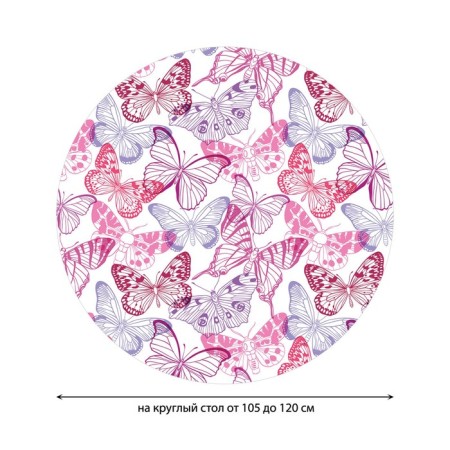 The tablecloth “Bright butterflies”, round, oxford, elastic band, size 140x140 cm, diameter 105-120 cm-1