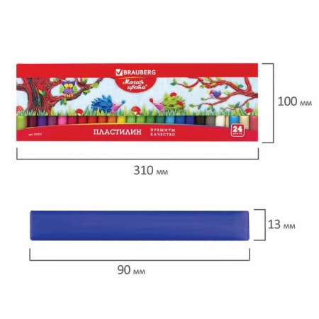 Plasticine 24 colors, 500 g, Brauberg Higher quality, cardboard packaging-4