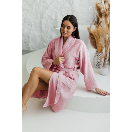 Frequency bathrobe, size 52, pink color-2