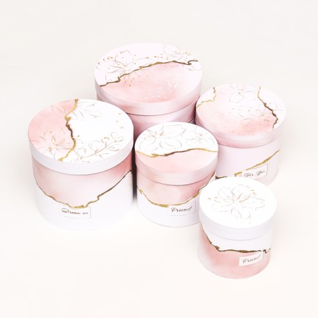 Set of hats 5 in 1 "tenderness" pink, 22 x 19.5, 14 x 13 cm-3