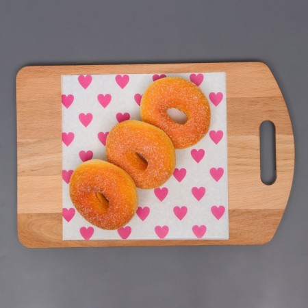Siliconized "Heart" paper, in sheets, 0.18 x 0.18 m-1