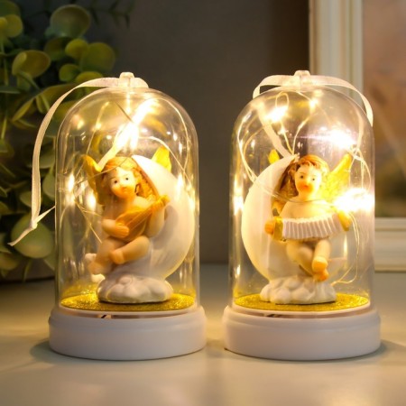 Souvenir Polystone Light "Angel with a musical instrument" MIX 5.8x5.8x10.5 cm-1