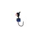 Mormyshka fraction black, red eye + cube Granen chameleon, weight 0.3 g
