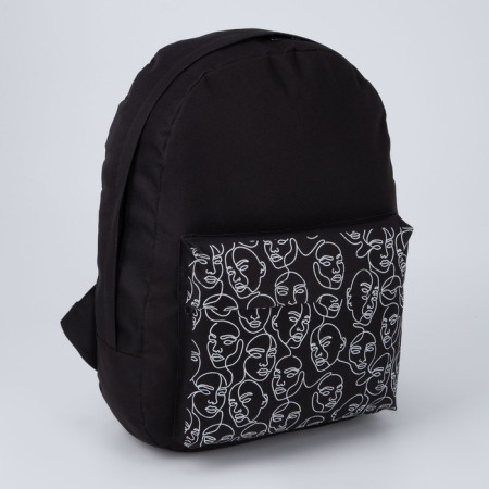 Backpack school youth One Line, 29x12x37 cm, lightning departure, external pocket, refinery, black-2
