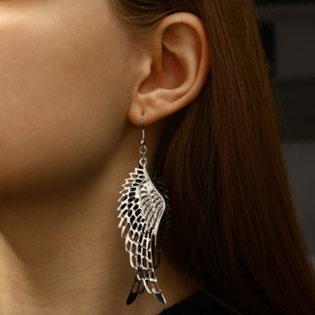 Hanging earrings "Angel's Wings", color mix, 9 cm-6