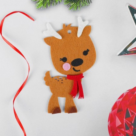 Set for creativity - Create a Christmas tree decoration from the felt "Olenenok in a scarf"