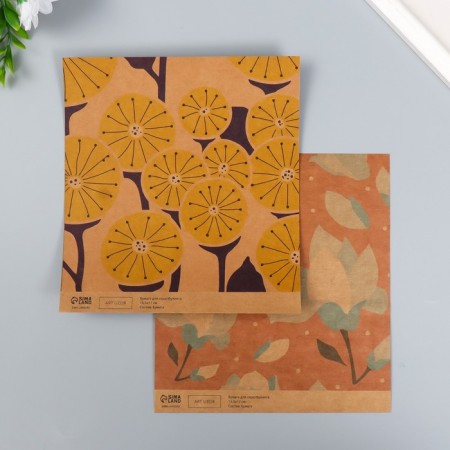Scrapbooking paper bilateral craft "Flowers" density 180 g 15.5x17 cm-1