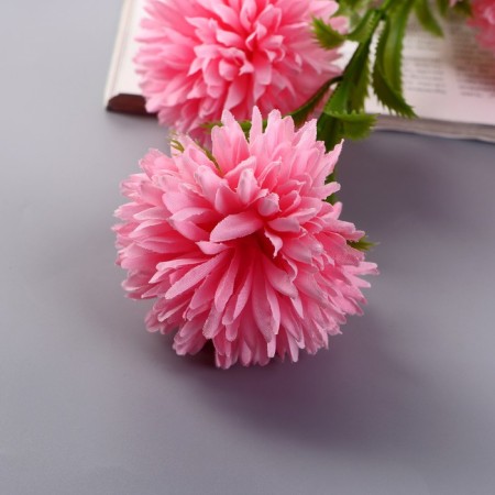 Artificial flowers "chrysanthemum pompom" d-6 cm 80 cm, pink-1