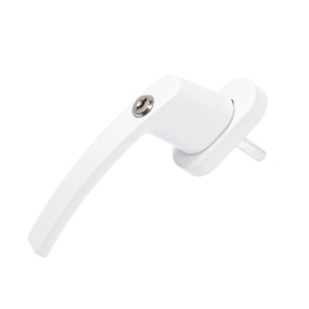 Window tundra handle with a lock of 35 mm, metal, white
