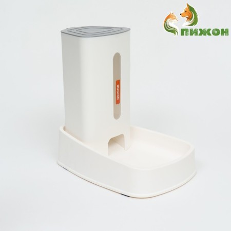 Auto feeder with a beveled bowl, non -slip legs 3.8 liters, white