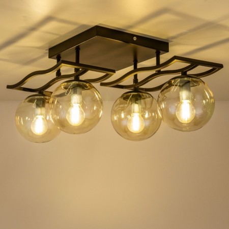 Ceiling chandelier Citilux "Breeze" CL106245, 58.5x33x23 cm, 4x60W, E14, brown color-1