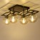 Ceiling chandelier Citilux "Breeze" CL106245, 58.5x33x23 cm, 4x60W, E14, brown color