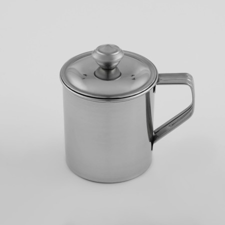 A stainless steel mug of the India, 250 ml, 9.5 × 6.8 × 9 cm, with a lid-2