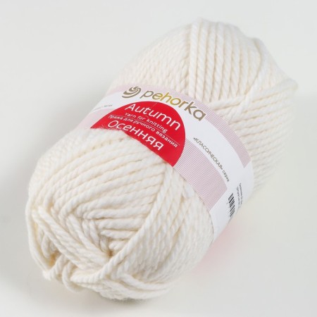 Autumn yarn 25% wool, 75% pan 150m/200g (01-white)-1