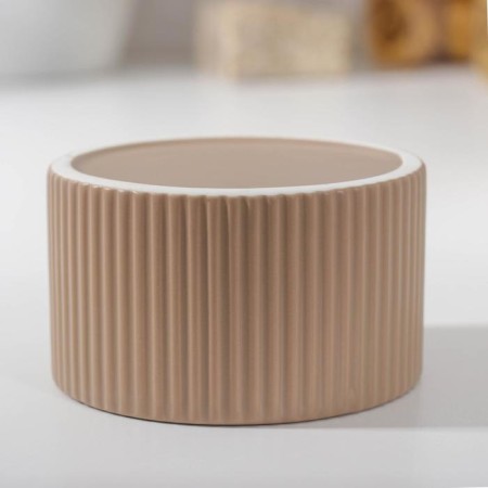 Ceramic bank for bulk products "Smoke", 570 ml, beige color-2