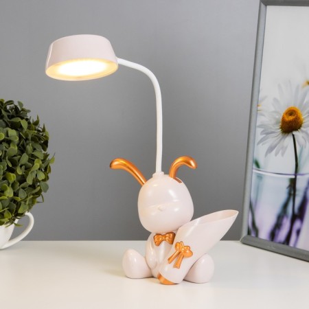 Table lamp with a "Bunny" Zaporik LED 2W 3000K USB AKB Pink 15x14x30 cm-1