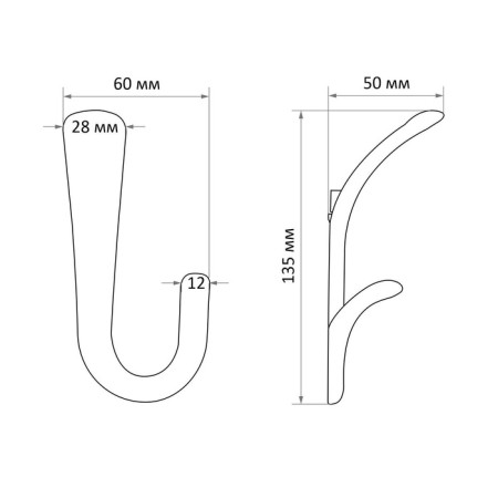 Furniture hook Cappio Duck, two -rod, black-6